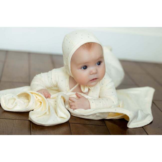 Velour Dot Pattern Wrap Blanket, Boy - Blankets - 2
