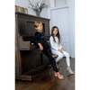 Velour Patch Footie, Black - Footie Pajamas - 2
