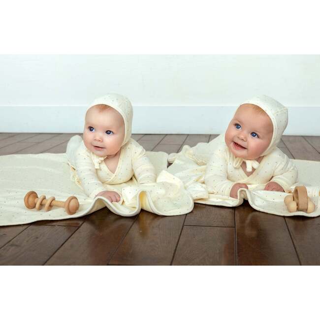 Velour Dot Pattern Wrap Footie, Boy - Footie Pajamas - 2