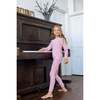 Velour Patch Footie, Pink - Footie Pajamas - 2
