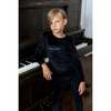 Velour Patch Footie, Black - Footie Pajamas - 3