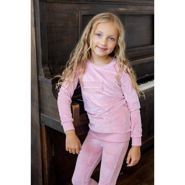 Velour Patch Footie, Pink - Footie Pajamas - 3