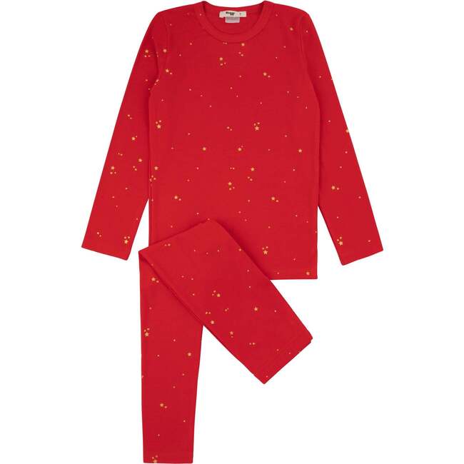 Bamboo Star Print Loungewear Set, Red