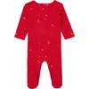 Bamboo Star Print Footie, Red - Footie Pajamas - 1 - thumbnail