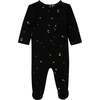 Bamboo Star Print Footie, Black - Footie Pajamas - 1 - thumbnail