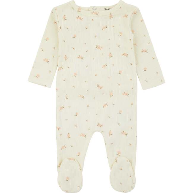 Bamboo Ribbed Floral Footie, Girl