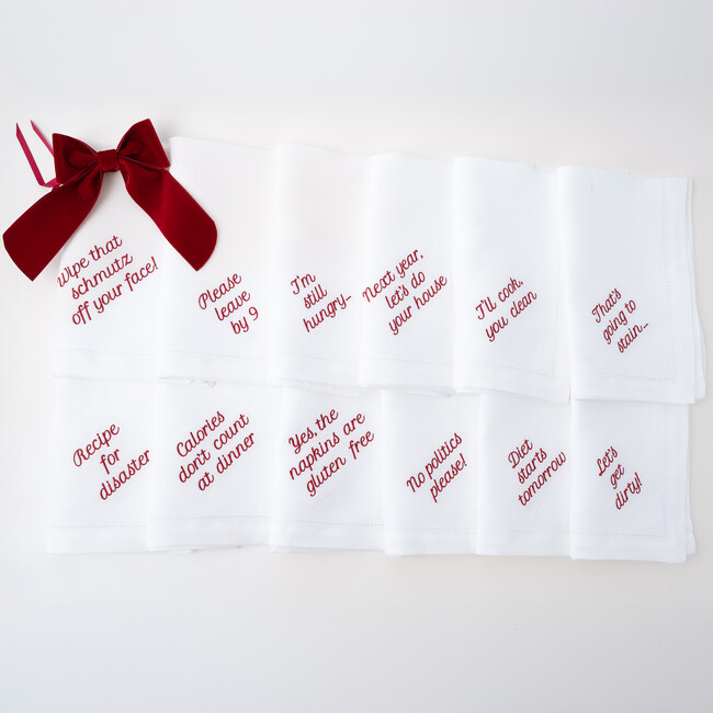 Mixed Messages Dinner Napkins, Red