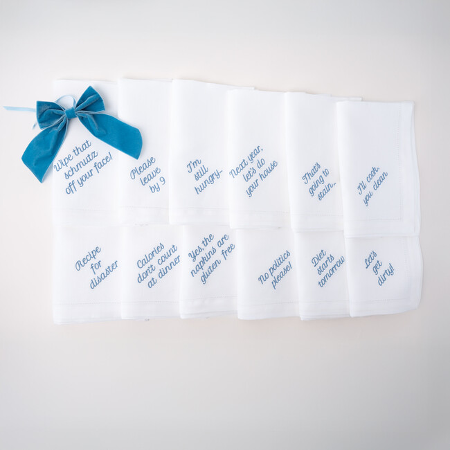 Mixed Messages Dinner Napkins, Light Blue