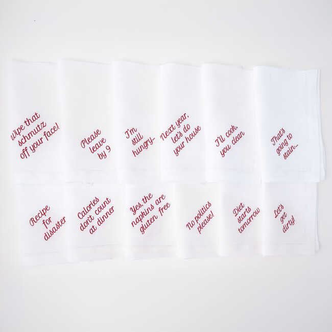 Mixed Messages Dinner Napkins, Red - Tabletop - 2