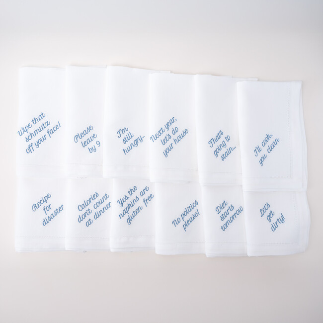 Mixed Messages Dinner Napkins, Light Blue - Tabletop - 2