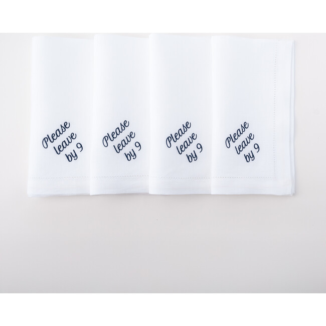 Please Leave by 9 Dinner Napkins, Navy
