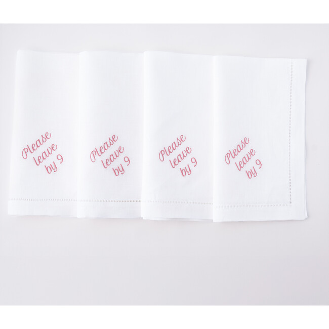 Please Leave by 9 Dinner Napkins, Dusty Rose