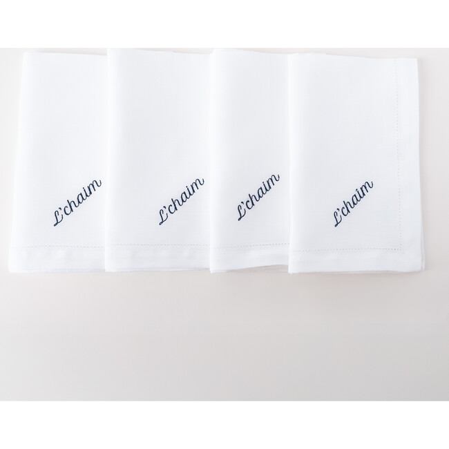 L’Chaim Dinner Napkins, Navy