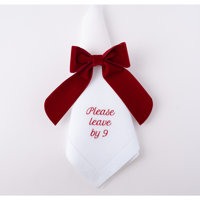 Please Leave by 9 Dinner Napkins, Red