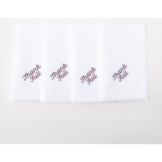 Thank Full Dinner Napkins, Bordeaux