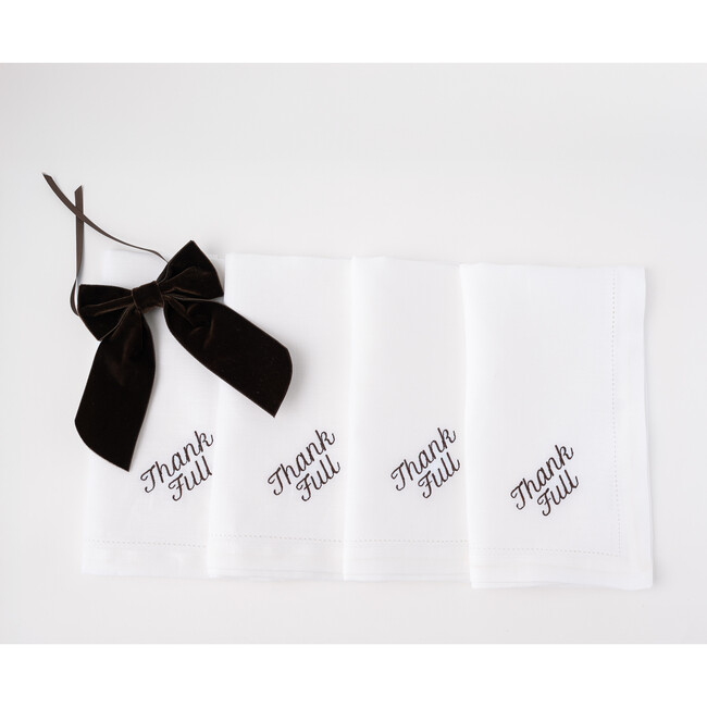 Thank Full Dinner Napkins, Brown