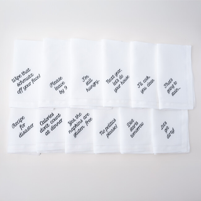 Mixed Messages Dinner Napkins, Black