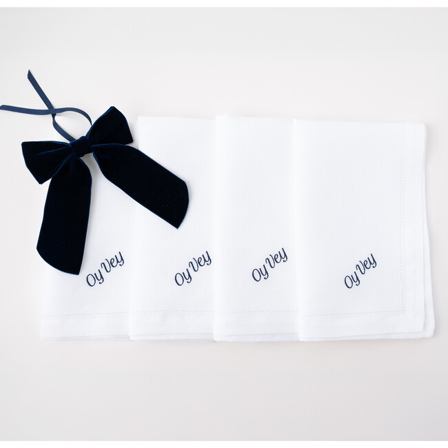 OY Vey Dinner Napkins, Navy - Tabletop - 2