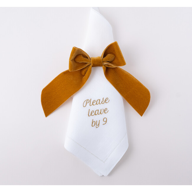 Please Leave by 9 Dinner Napkins, Gold - Tabletop - 2