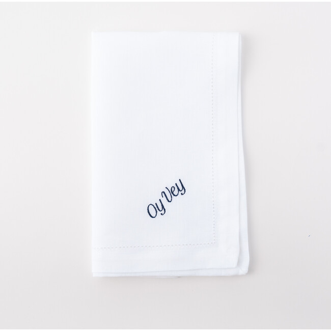 OY Vey Dinner Napkins, Navy - Tabletop - 3