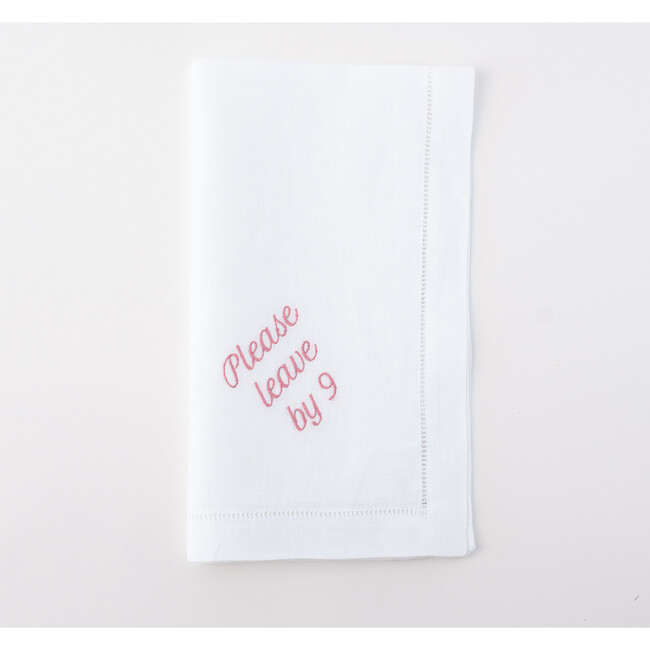 Please Leave by 9 Dinner Napkins, Dusty Rose - Tabletop - 3