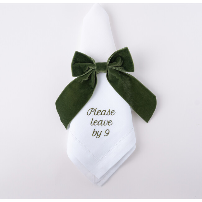 Please Leave by 9 Dinner Napkins, Green - Tabletop - 2