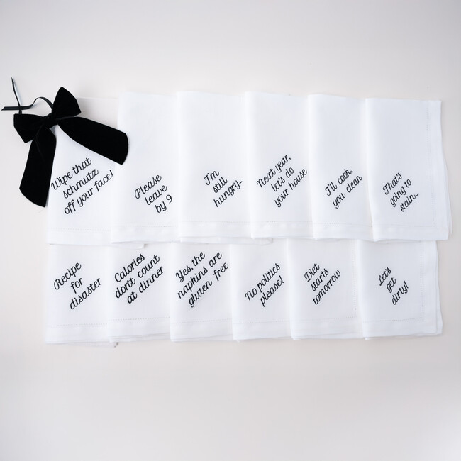 Mixed Messages Dinner Napkins, Black - Tabletop - 2