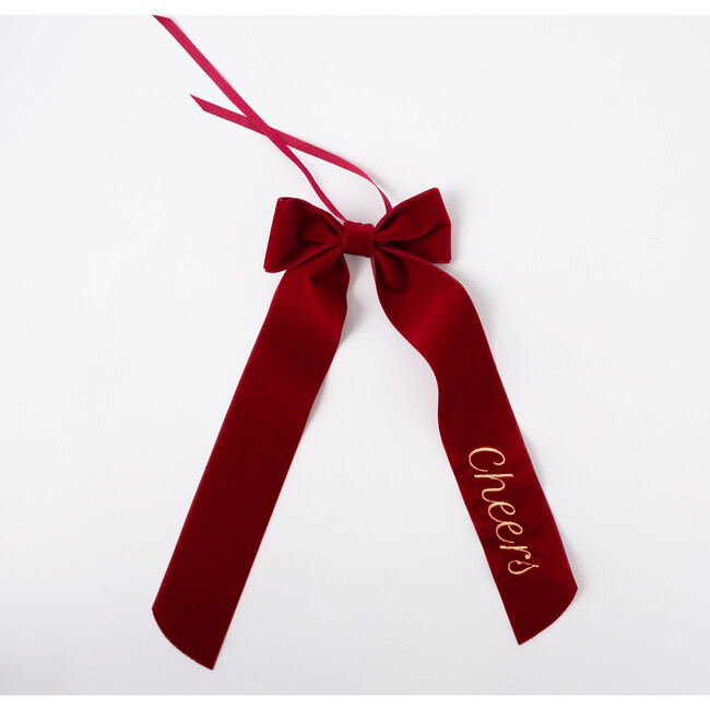 Wine Bow, Cheers, Red with Gold