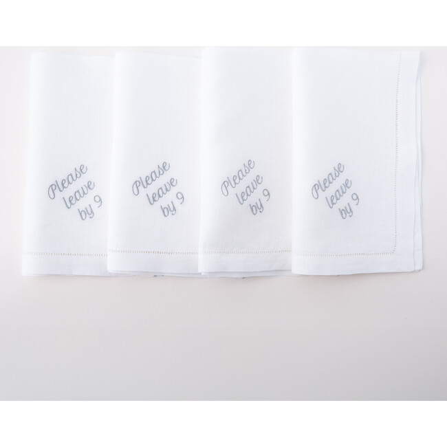 Please Leave by 9 Dinner Napkins, Silver