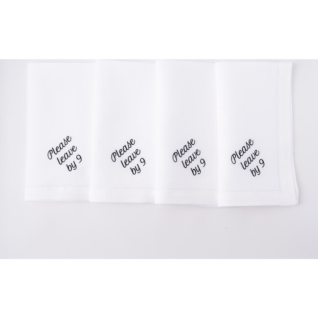 Please Leave by 9 Dinner Napkins, Black
