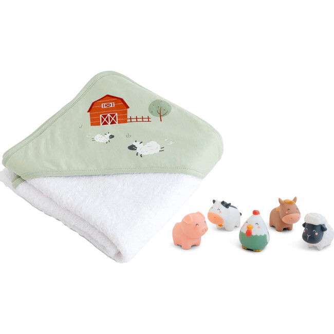 Funny Farm XL Cape Towel & Bath Toy Set