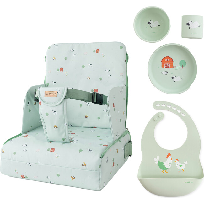 Funny Farm Feeding Fun with Portable Booster Seat