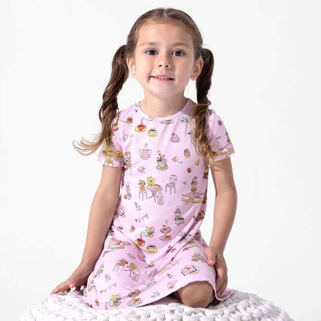 Tea Party Girls' Short Sleeve Dress, Pink - Dresses - 2