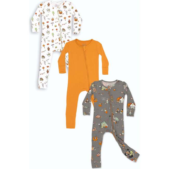 Spooky Halloween Bundle - Bamboo Convertible Footies, Orange