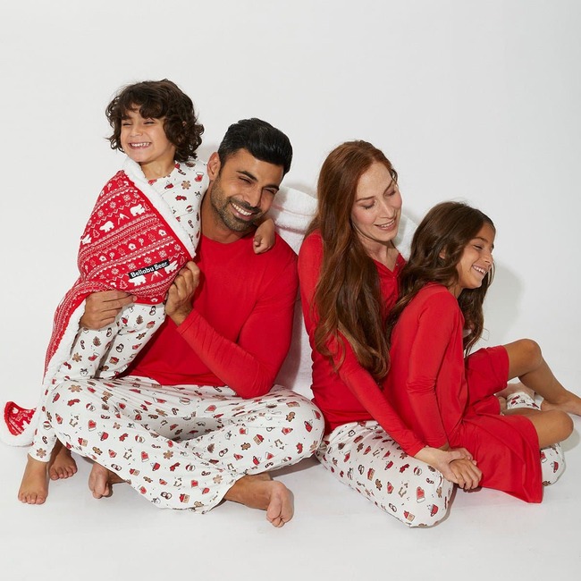 Sugar Cookies Bamboo Men's Pajama Set, White - Pajamas - 4