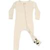 Oat Bamboo Convertible Footie, Beige - Footie Pajamas - 1 - thumbnail