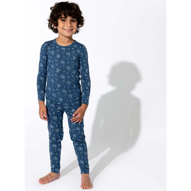 Ninja Bamboo Kids Pajamas, Blue - Pajamas - 3