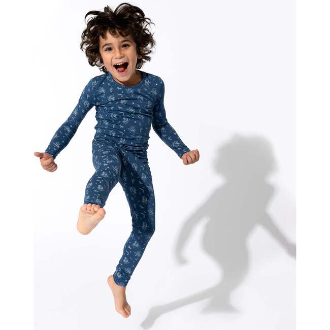 Ninja Bamboo Kids Pajamas, Blue - Pajamas - 4