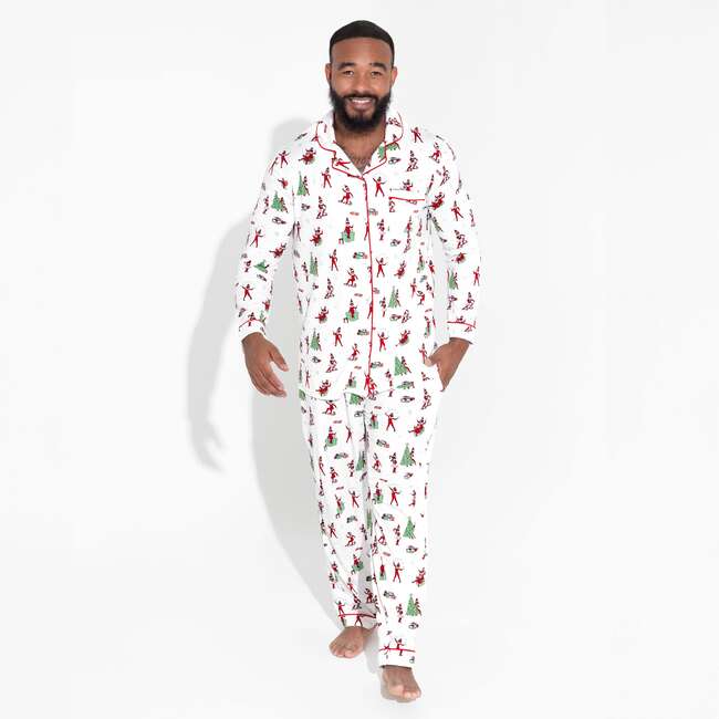 The Elf On The Shelf Bamboo Men's Pajama Set, White - Pajamas - 5