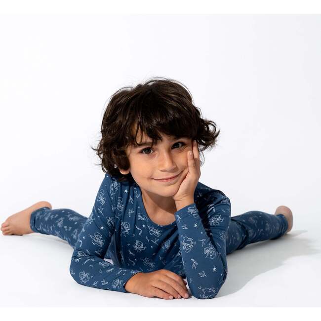 Ninja Bamboo Kids Pajamas, Blue - Pajamas - 5