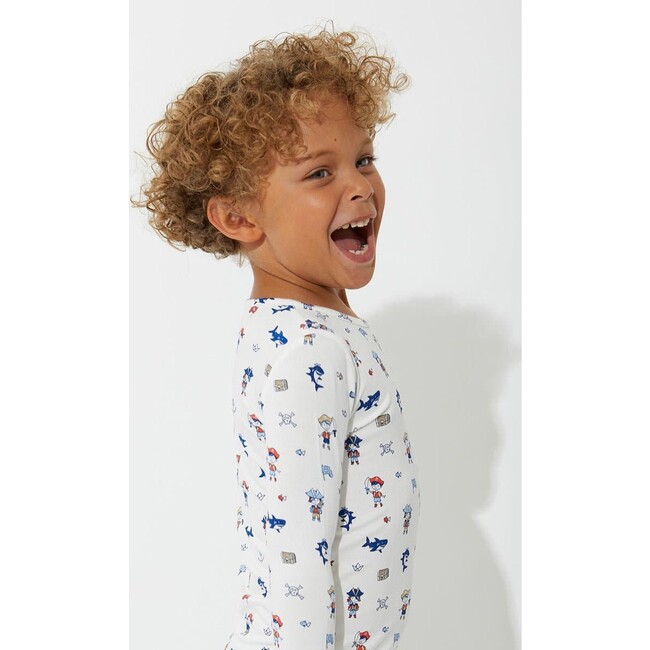 Pirate Bamboo Kids Pajamas, White - Pajamas - 2