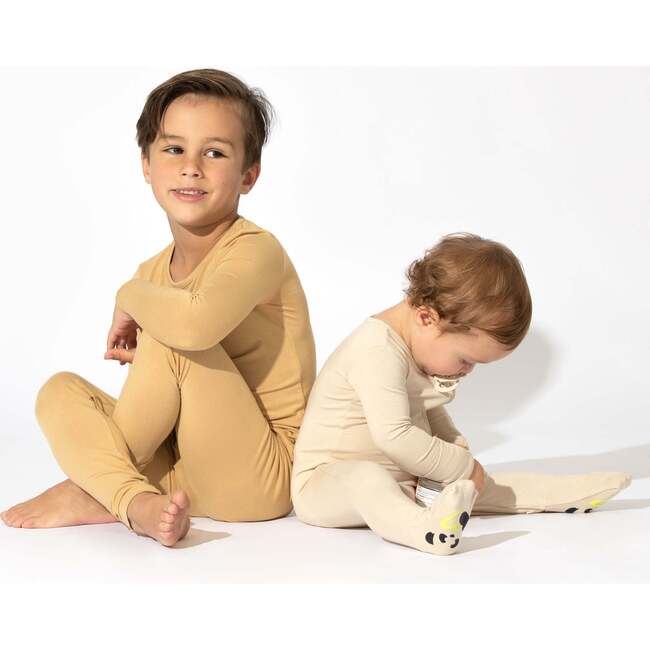 Oat Bamboo Convertible Footie, Beige - Footie Pajamas - 4