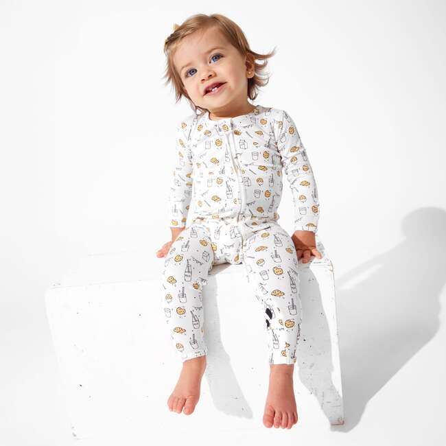 Milk and Cookies Original Bamboo Convertible Footie, White - Footie Pajamas - 2