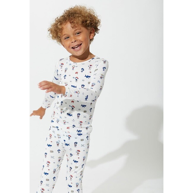 Pirate Bamboo Kids Pajamas, White - Pajamas - 5