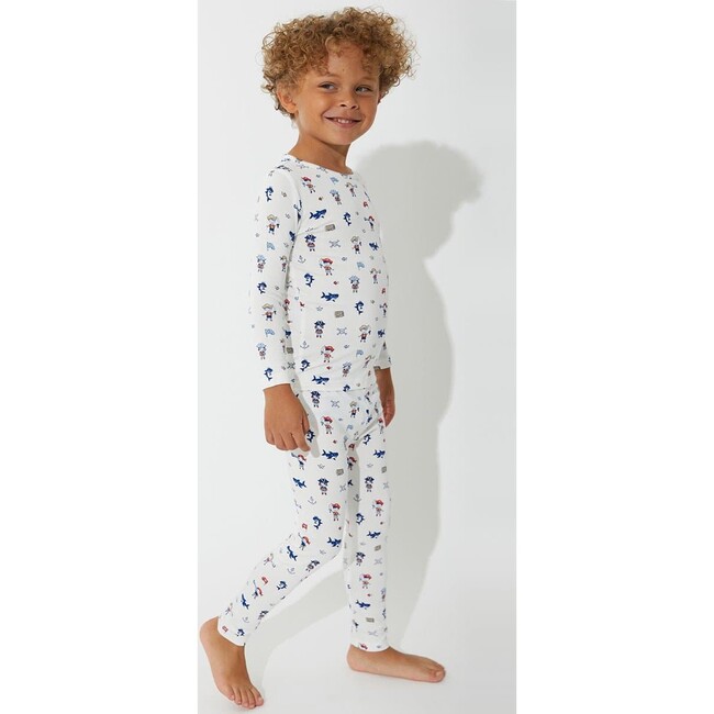 Pirate Bamboo Kids Pajamas, White - Pajamas - 6