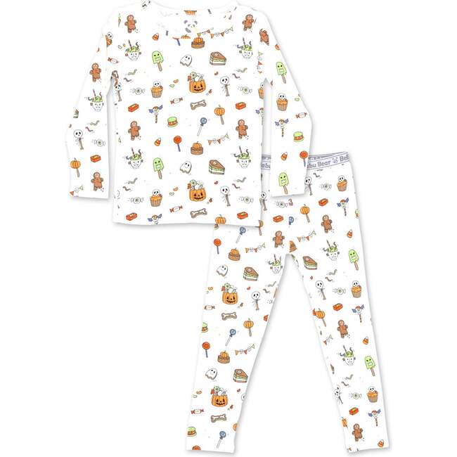 Halloween Treats Bamboo Kids Pajamas, White