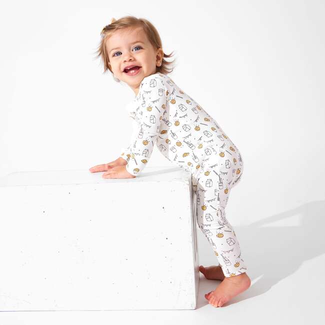 Milk and Cookies Original Bamboo Convertible Footie, White - Footie Pajamas - 3