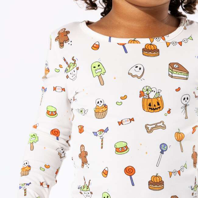 Halloween Treats Bamboo Kids Pajamas, White - Pajamas - 3