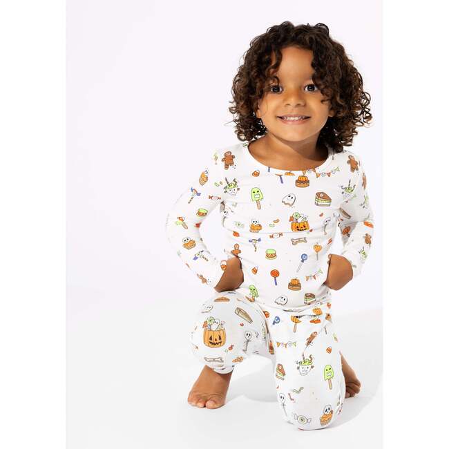 Halloween Treats Bamboo Kids Pajamas, White - Pajamas - 5