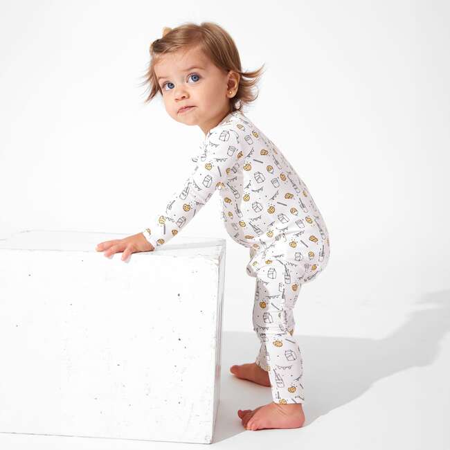 Milk and Cookies Original Bamboo Convertible Footie, White - Footie Pajamas - 5